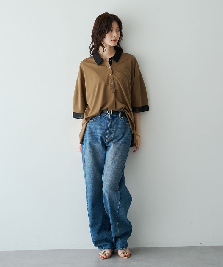 Editt by YECCA VECCA「袖口シアーポロカットソー」|Tシャツ・カットソー|