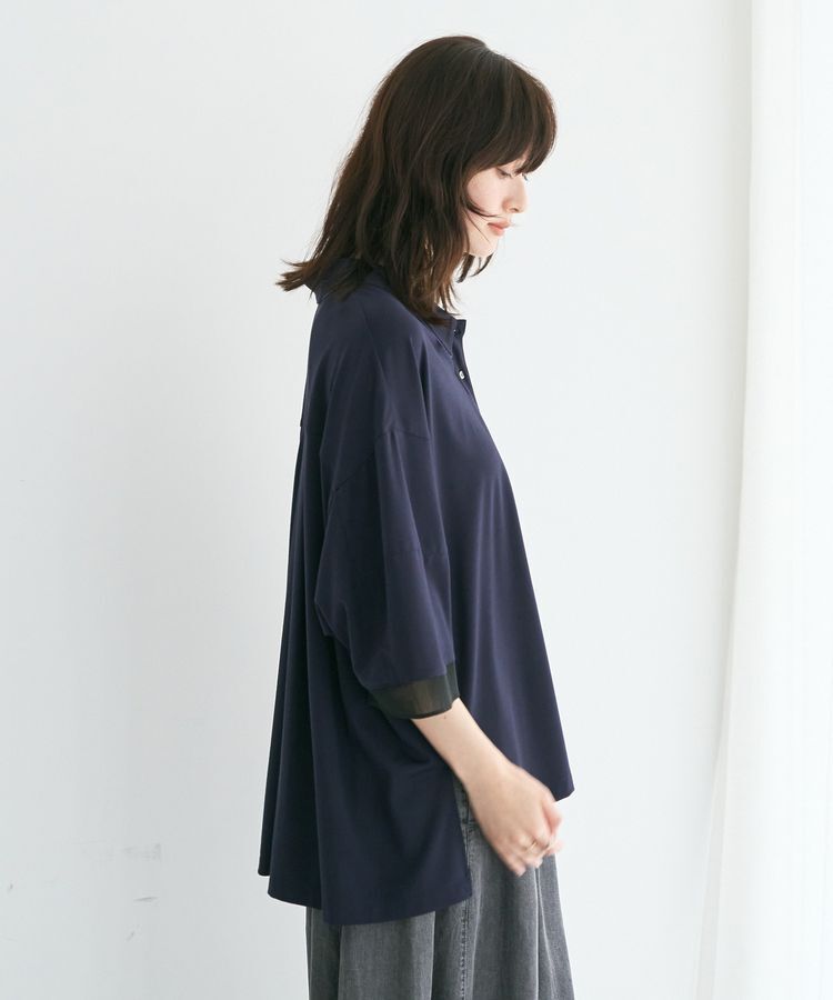 Editt by YECCA VECCA「袖口シアーポロカットソー」|Tシャツ・カットソー|