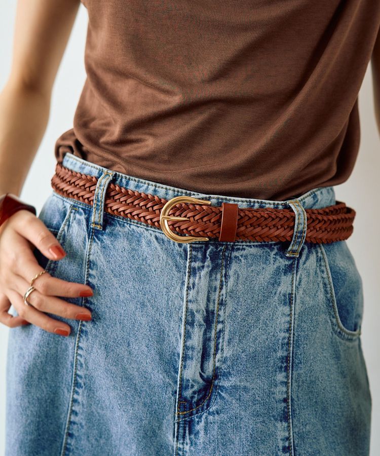 YECCA VECCA「【HADDON＆JONES】レザーメッシュベルト」|ベルト|Brown
