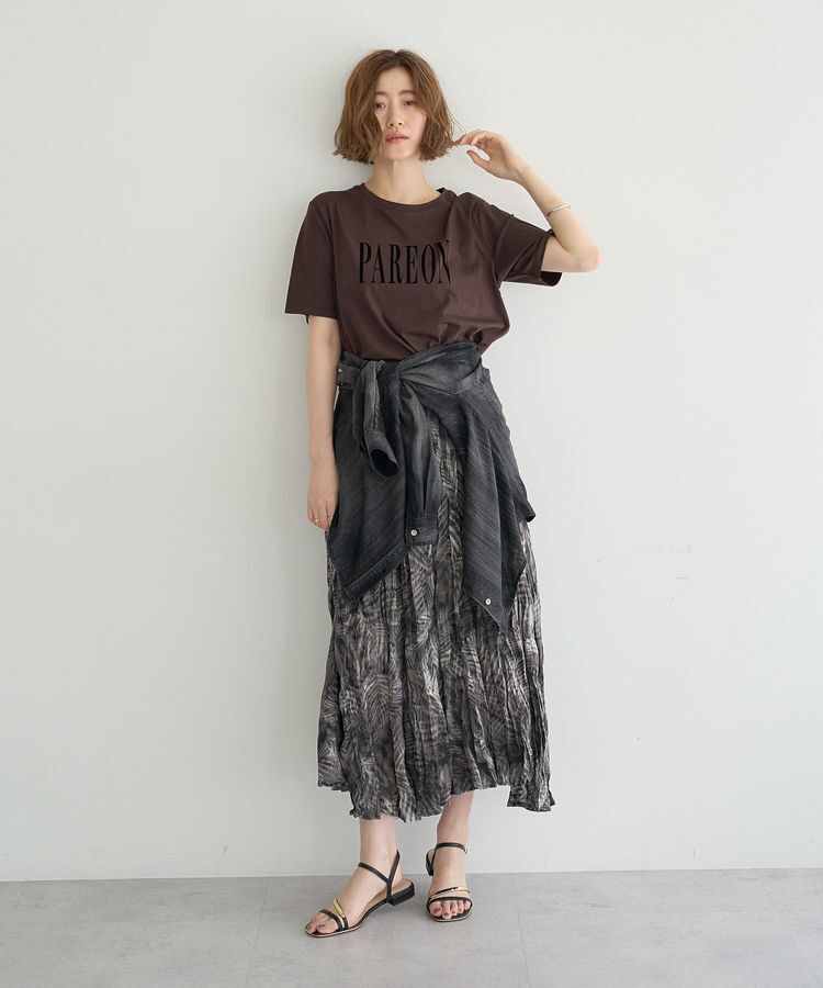 YECCA VECCA「ニュアンス柄クラッシュプリーツスカート」|スカート|
