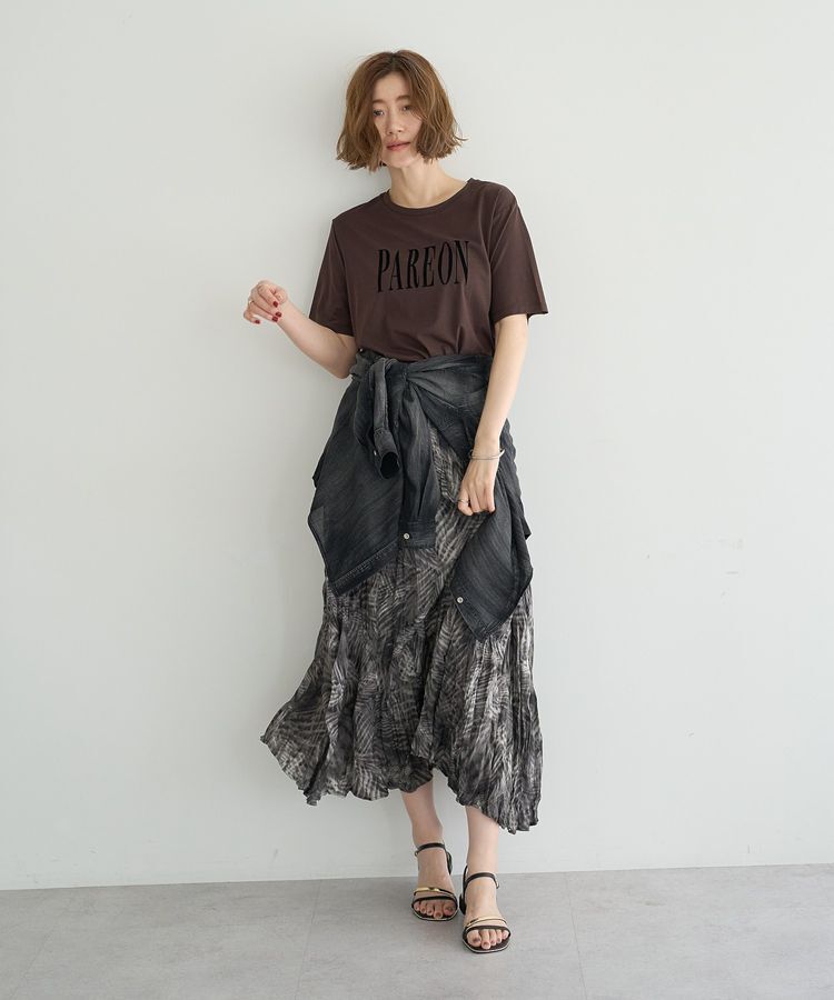 YECCA VECCA「ニュアンス柄クラッシュプリーツスカート」|スカート|
