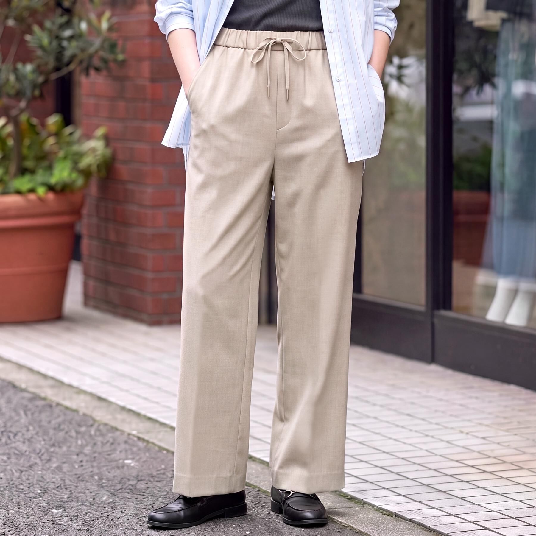 DRESSTERIOR「マシンウォッシャブルサキソニーイージーパンツ」|その他|ベージュ(052)