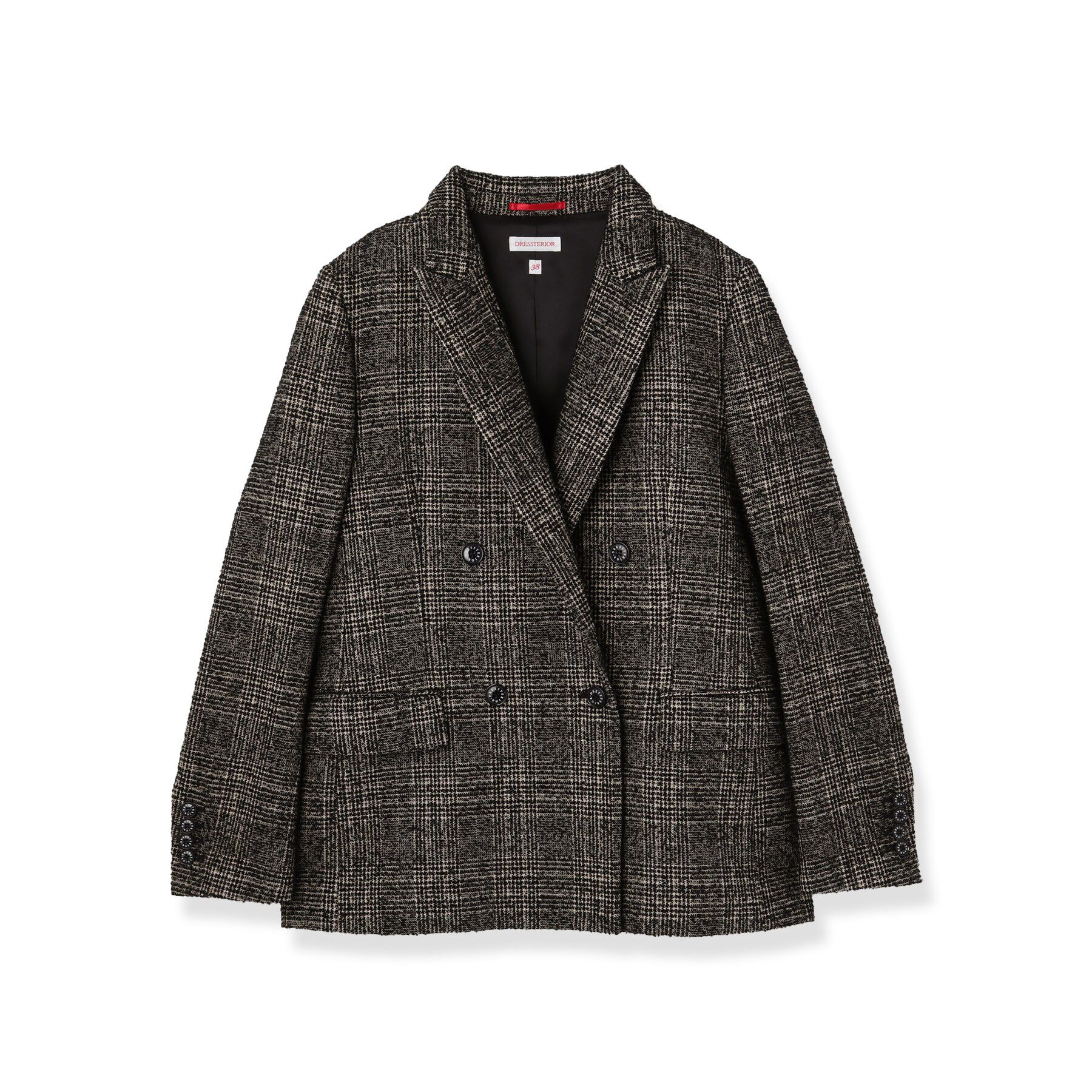 DRESSTERIOR「【セットアップ可能】ループグレンチェックダブルジャケット」|テーラードジャケット|