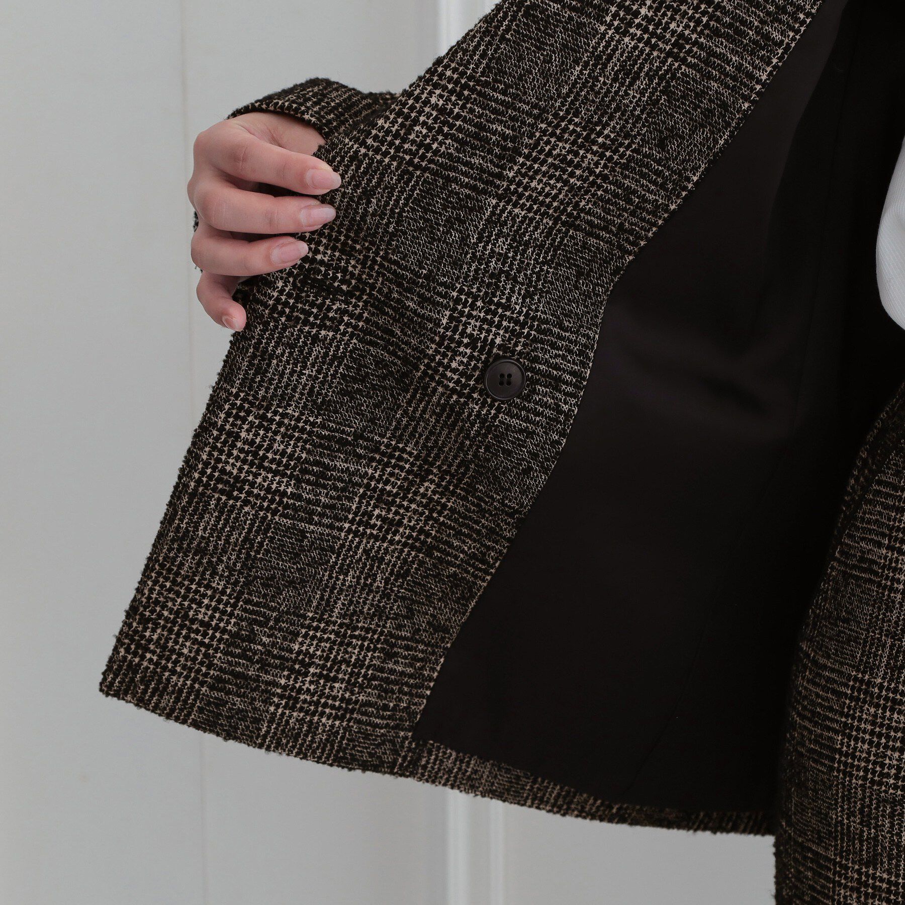 DRESSTERIOR「【セットアップ可能】ループグレンチェックダブルジャケット」|テーラードジャケット|
