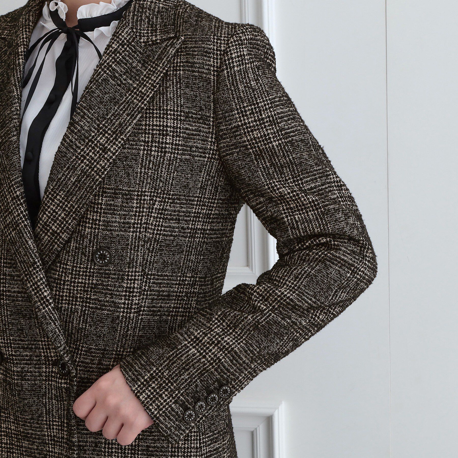 DRESSTERIOR「【セットアップ可能】ループグレンチェックダブルジャケット」|テーラードジャケット|