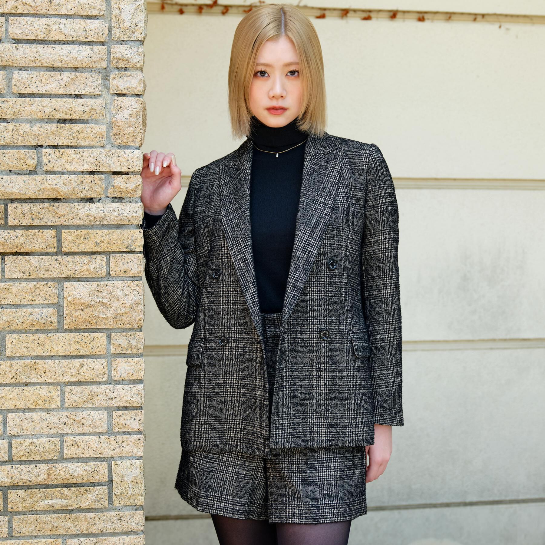 DRESSTERIOR「【セットアップ可能】ループグレンチェックダブルジャケット」|テーラードジャケット|