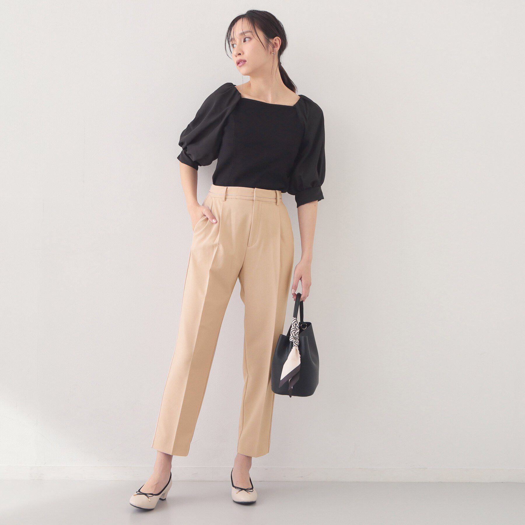 index「ストレッチテーパードパンツ／セットアップ可【洗濯機OK／接触冷感／吸水速乾／防シワ】《SS～LL》」|その他|