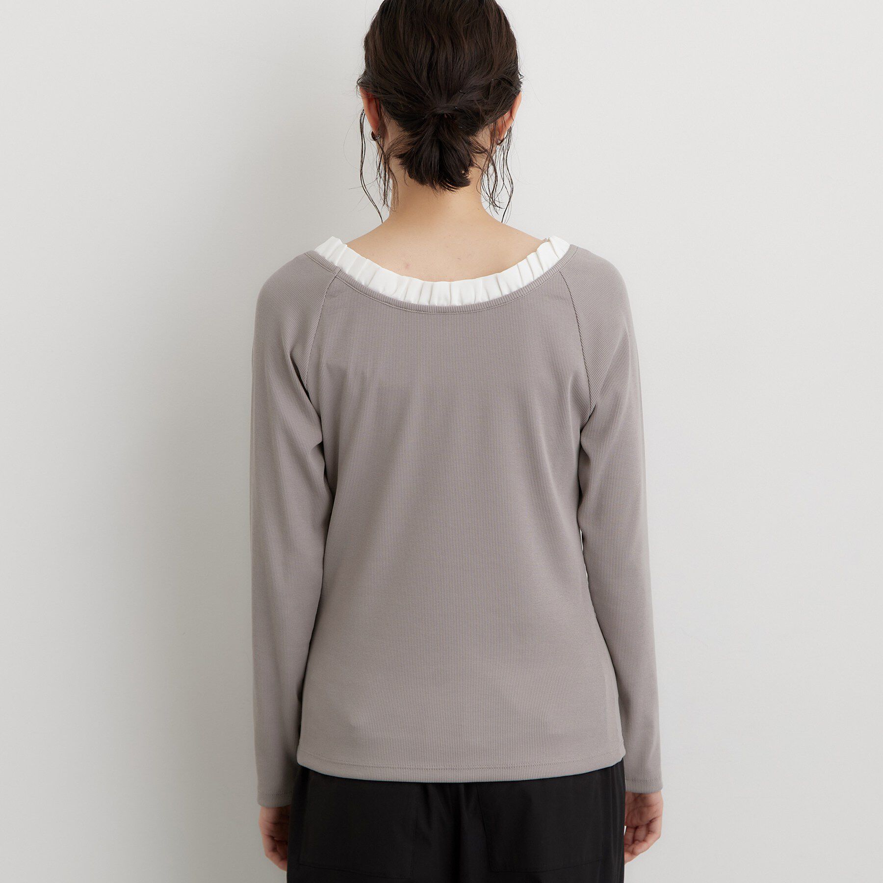 THE SHOP TK「フリル襟 リブカットソー」|Tシャツ・カットソー|