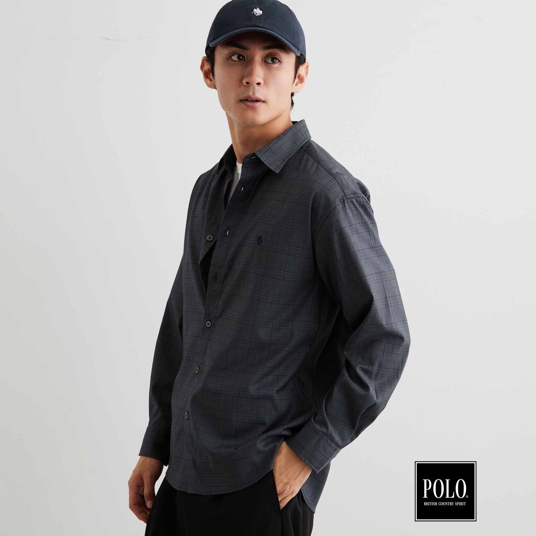 THE SHOP TK「POLO BCS/アソート長袖シャツ」|シャツ・ブラウス|チャコールグレー(2