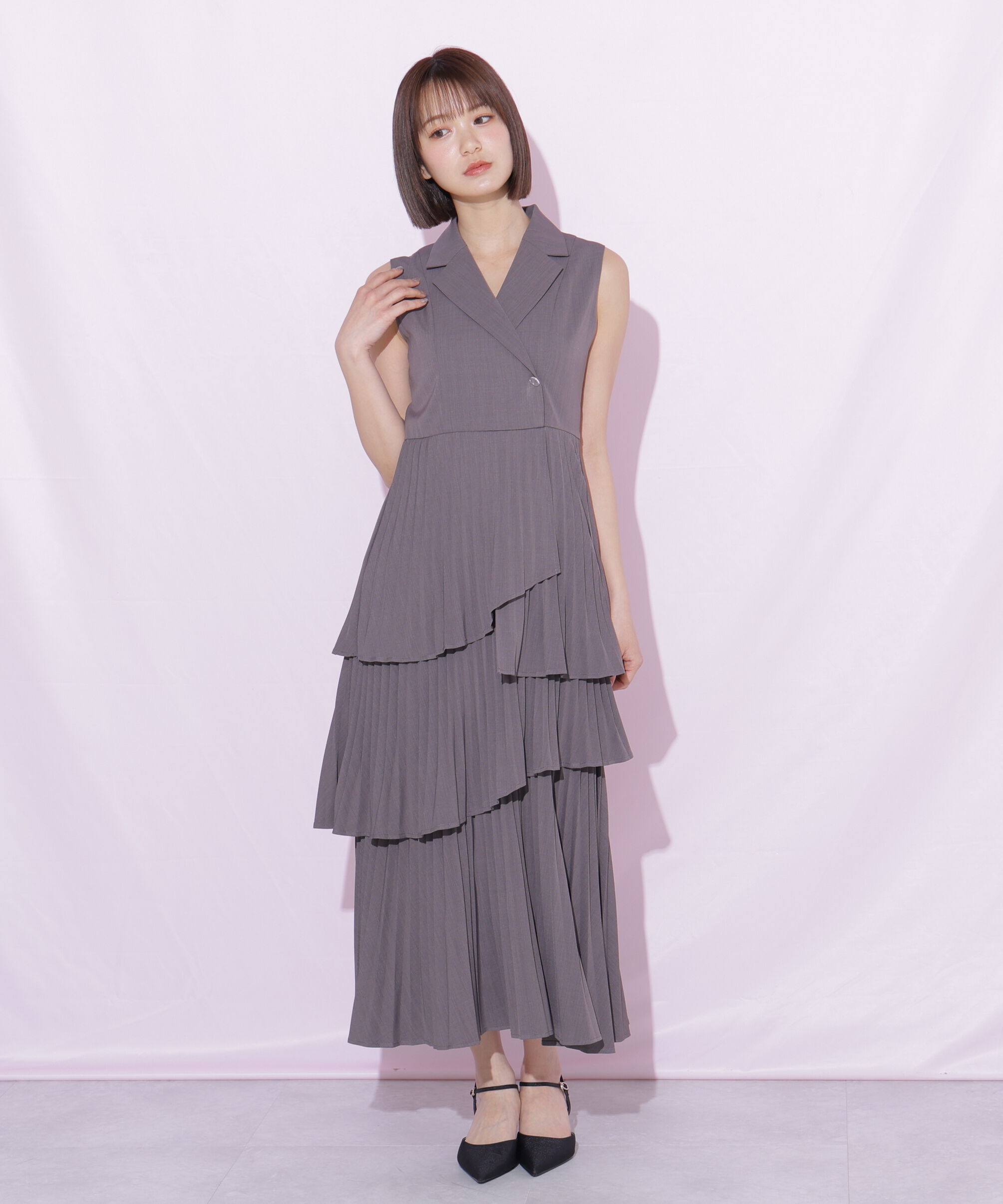  「ランダムプリーツジレワンピース」|ワンピース|