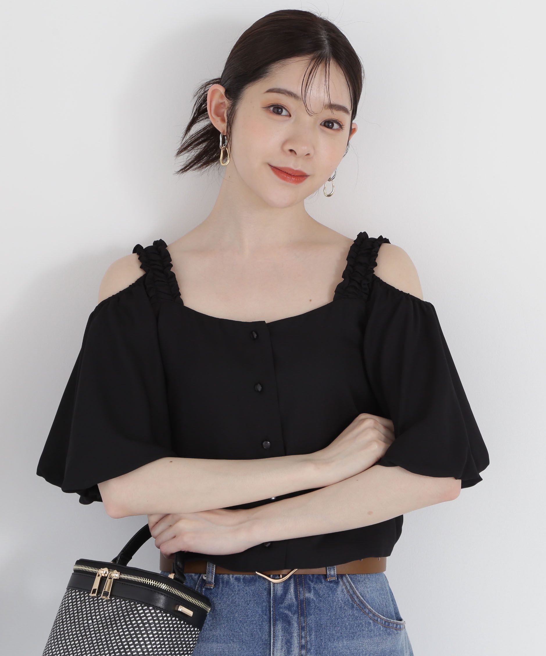 PROPORTION BODY DRESSING「フリルバルーンブラウス」|シャツ・ブラウス|ブラック
