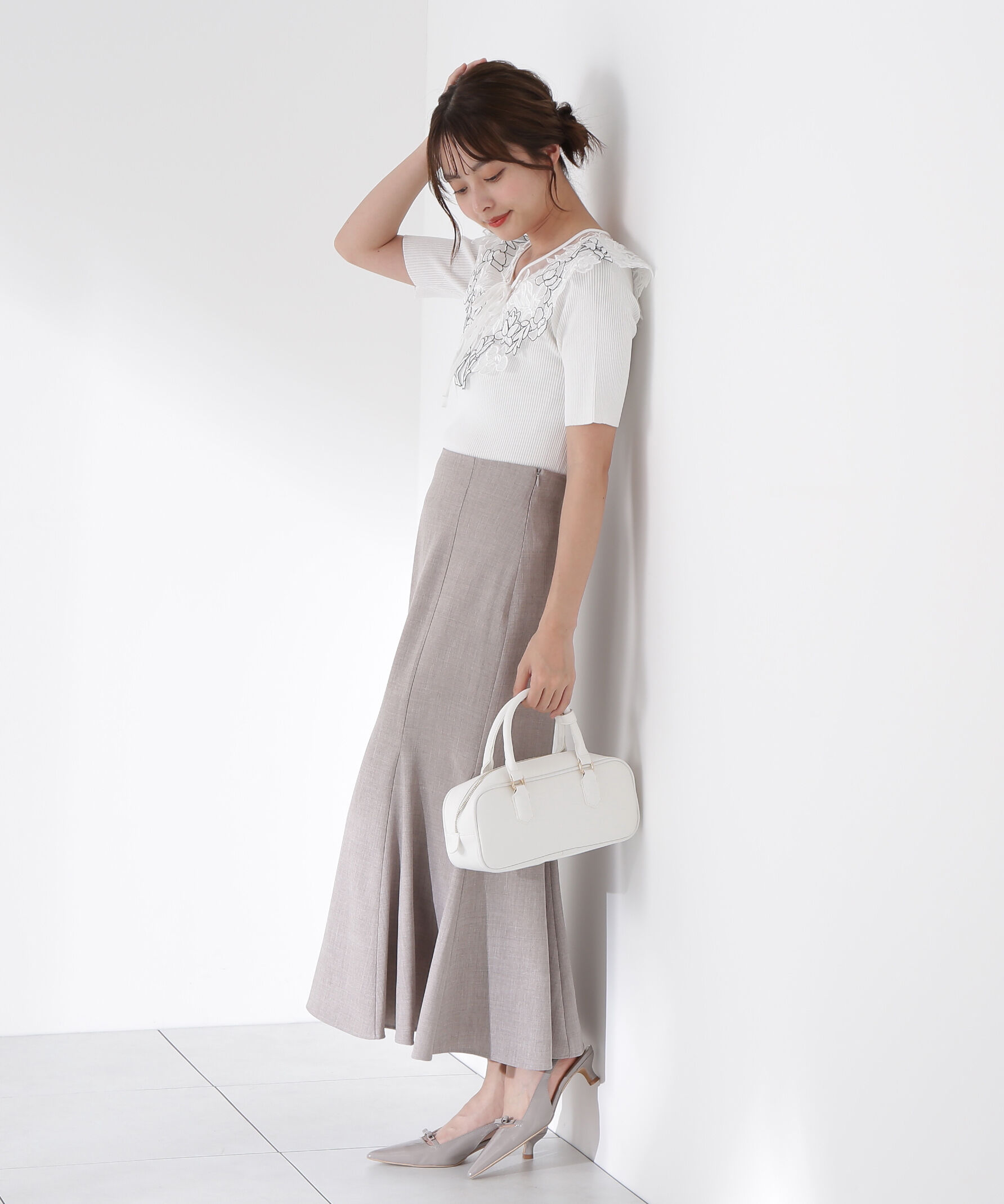 PROPORTION BODY DRESSING「ケープ風レース付きニット」|ニット・セーター|