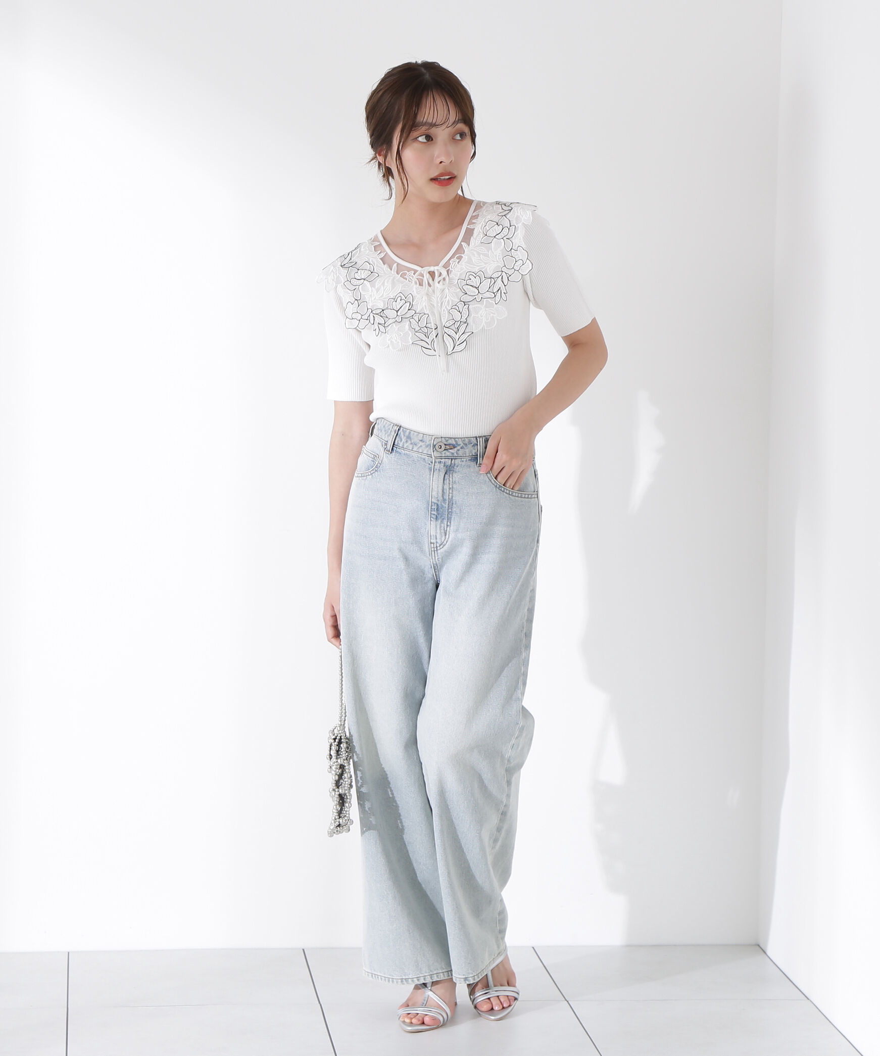 PROPORTION BODY DRESSING「ケープ風レース付きニット」|ニット・セーター|