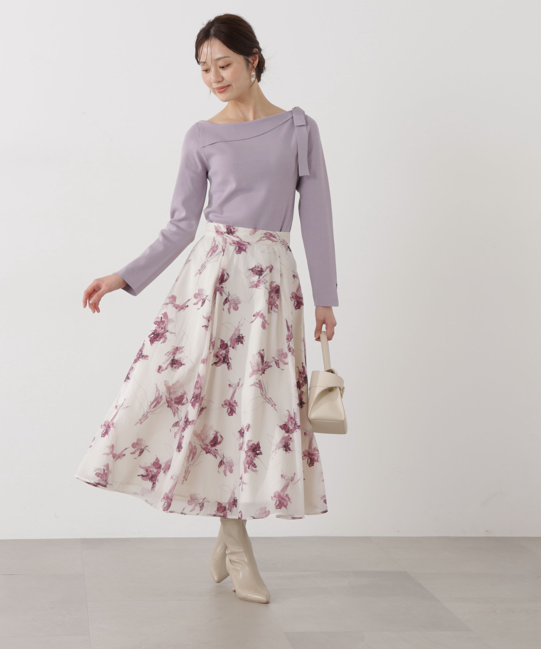 PROPORTION BODY DRESSING「＜ウォッシャブル/UV＞サイドリボン総針ニット」|ニット・セーター|