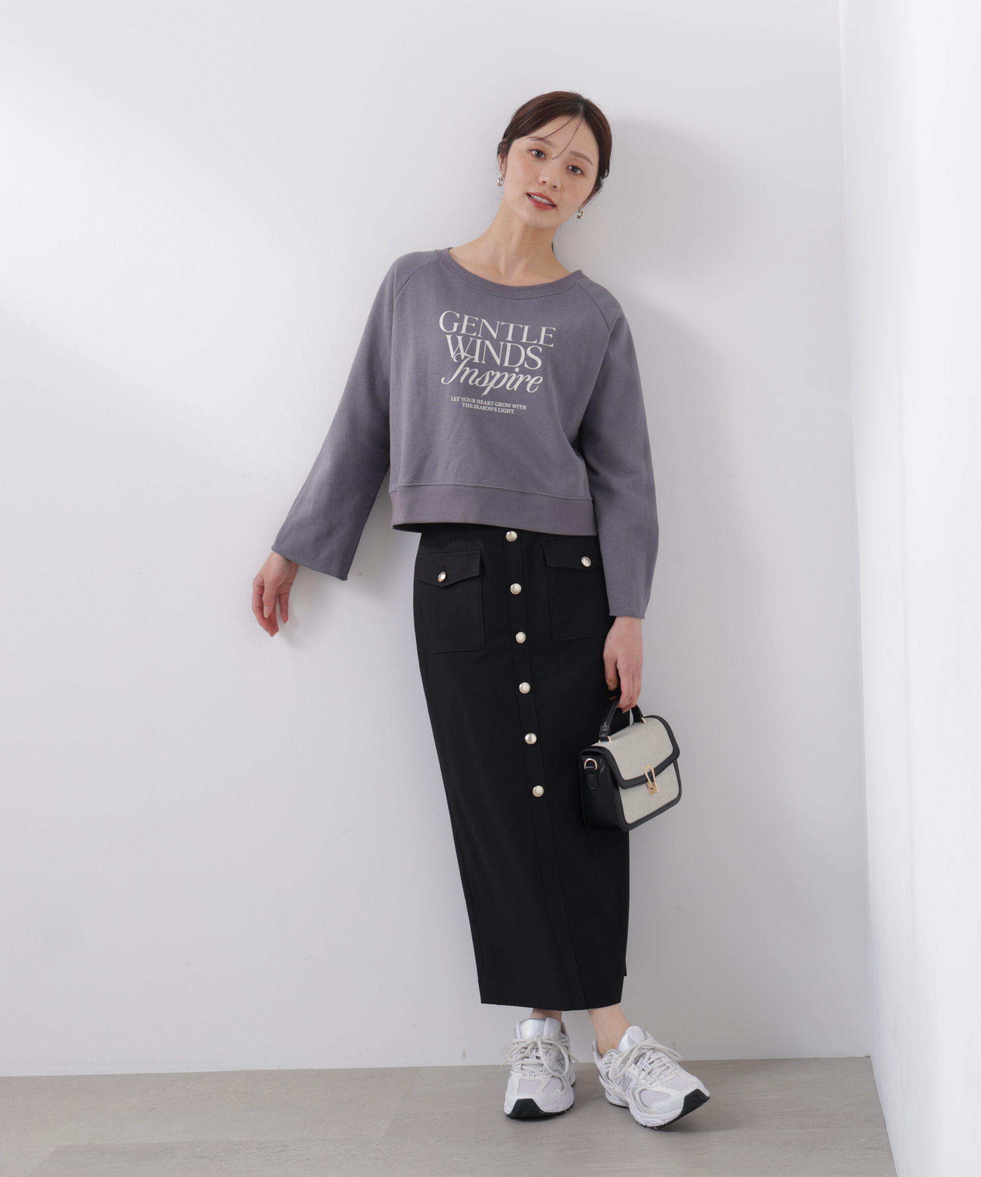 PROPORTION BODY DRESSING「＜ウォッシャブル＞〈a/mie〉ラグランロゴトップス　26SS」|Tシャツ・カットソー|