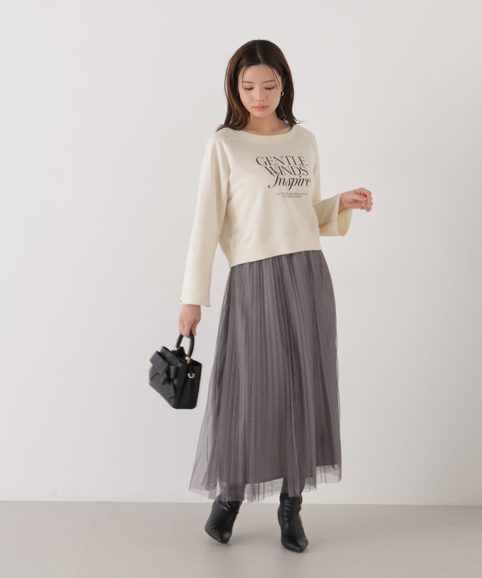PROPORTION BODY DRESSING「＜ウォッシャブル＞〈a/mie〉ラグランロゴトップス　26SS」|Tシャツ・カットソー|