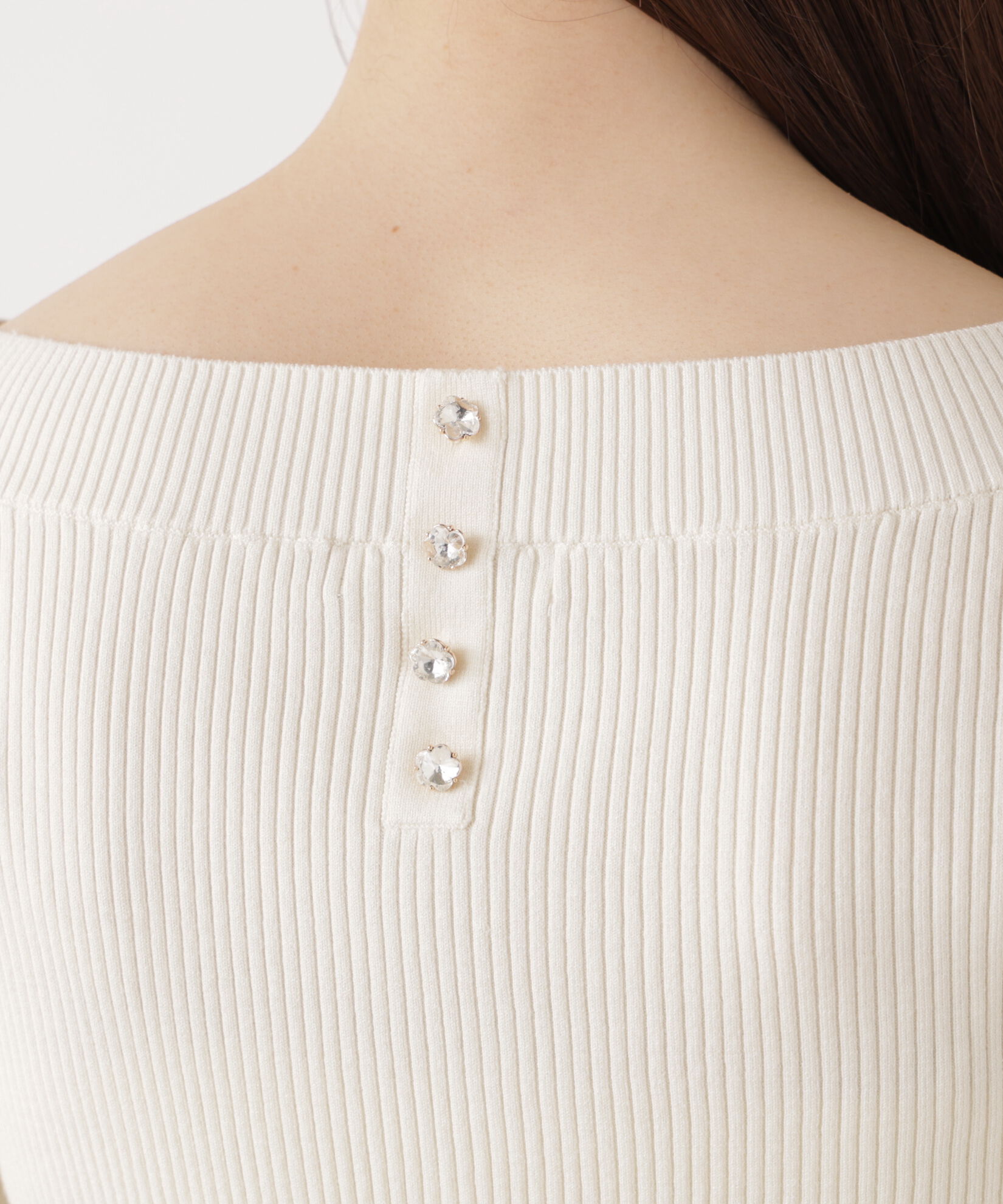 PROPORTION BODY DRESSING「シアー切り替えボートネックニット　26SS」|ニット・セーター|
