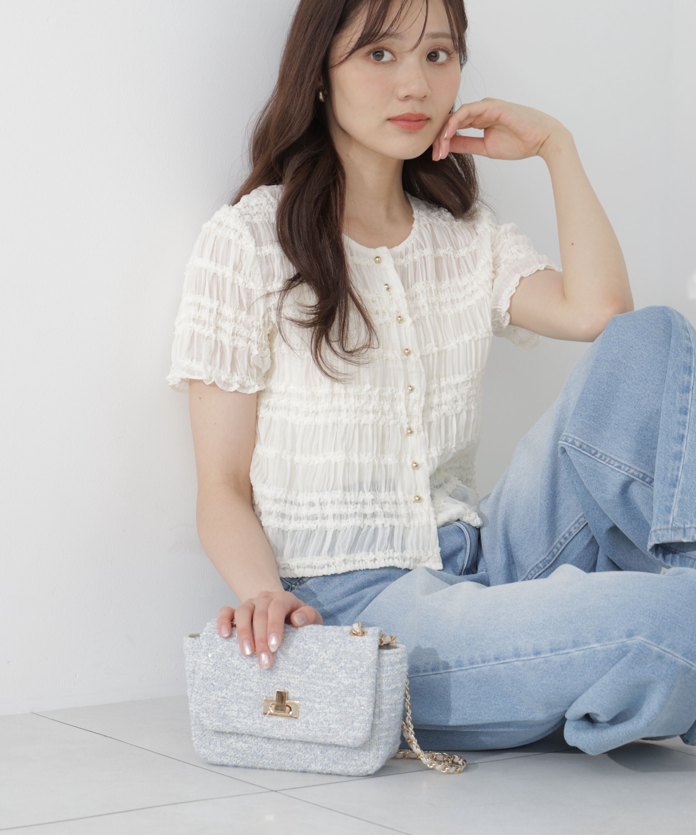 PROPORTION BODY DRESSING「ツイードミニショルダーバッグ」|その他|ブルー