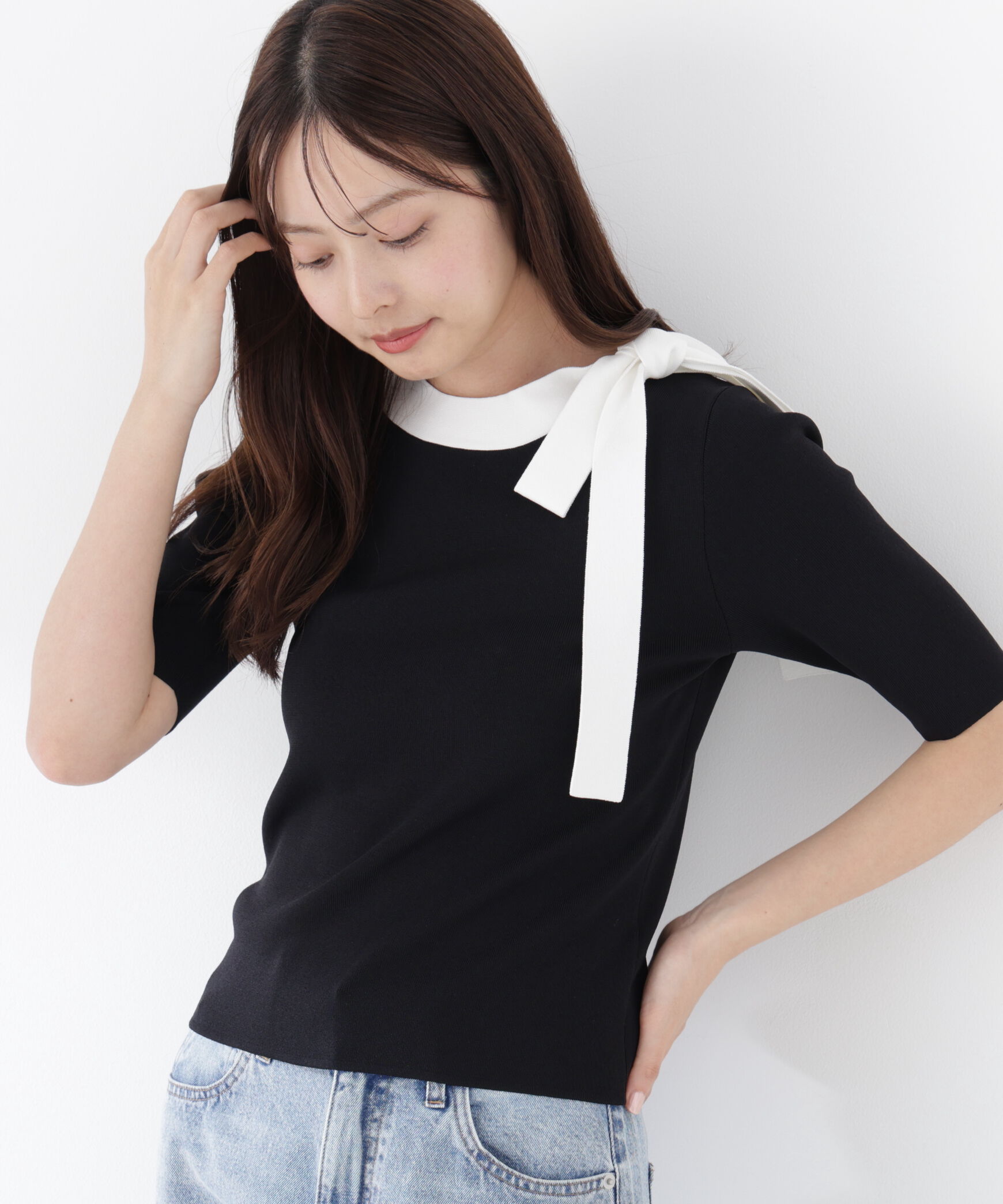 PROPORTION BODY DRESSING「＜UV＞サイドリボンニット　26SS」|ニット・セーター|
