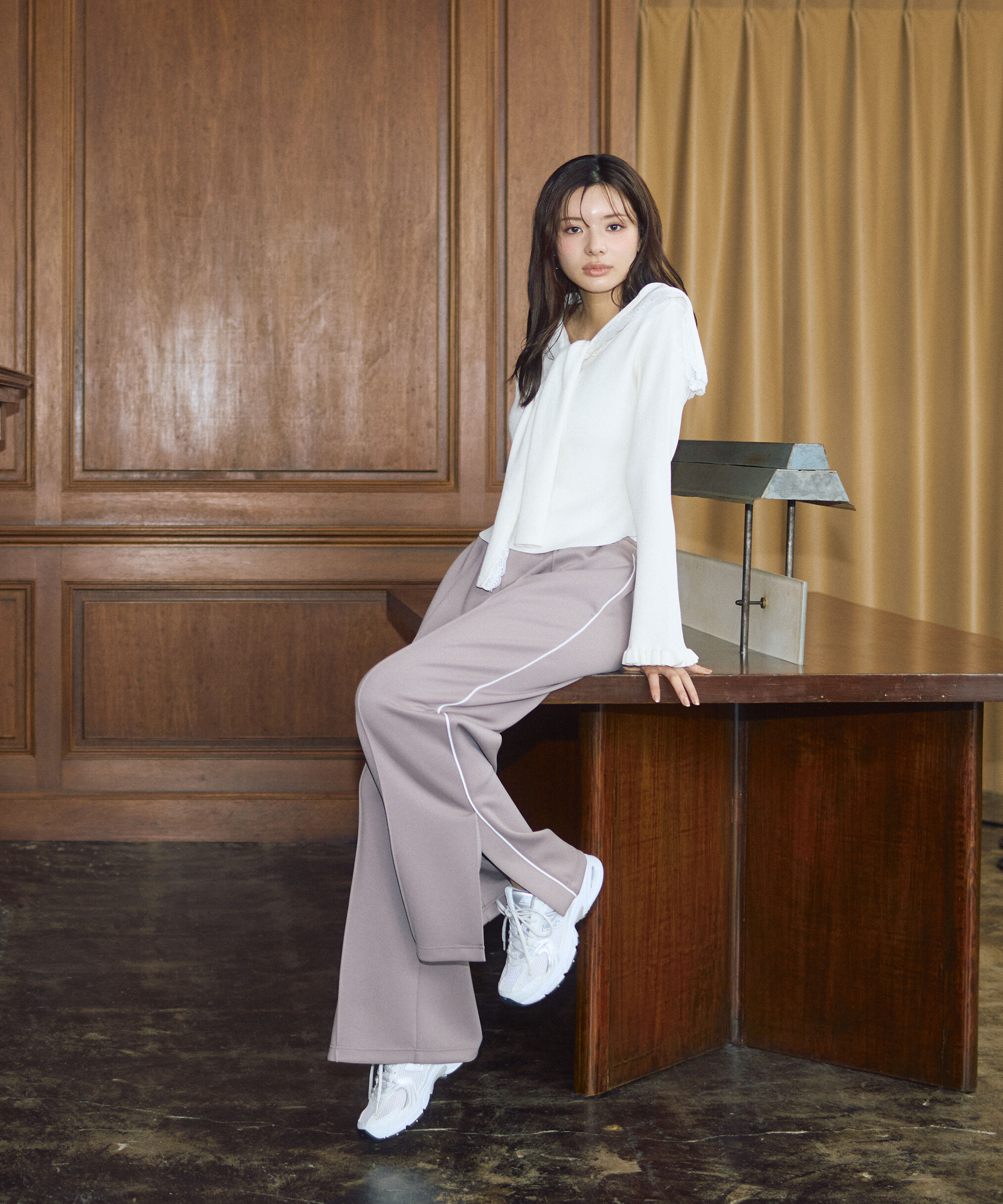 PROPORTION BODY DRESSING「＜新津のんさんコラボ＞〈a/mie〉トラックパンツ 26SS」|その他|ピンクベージ