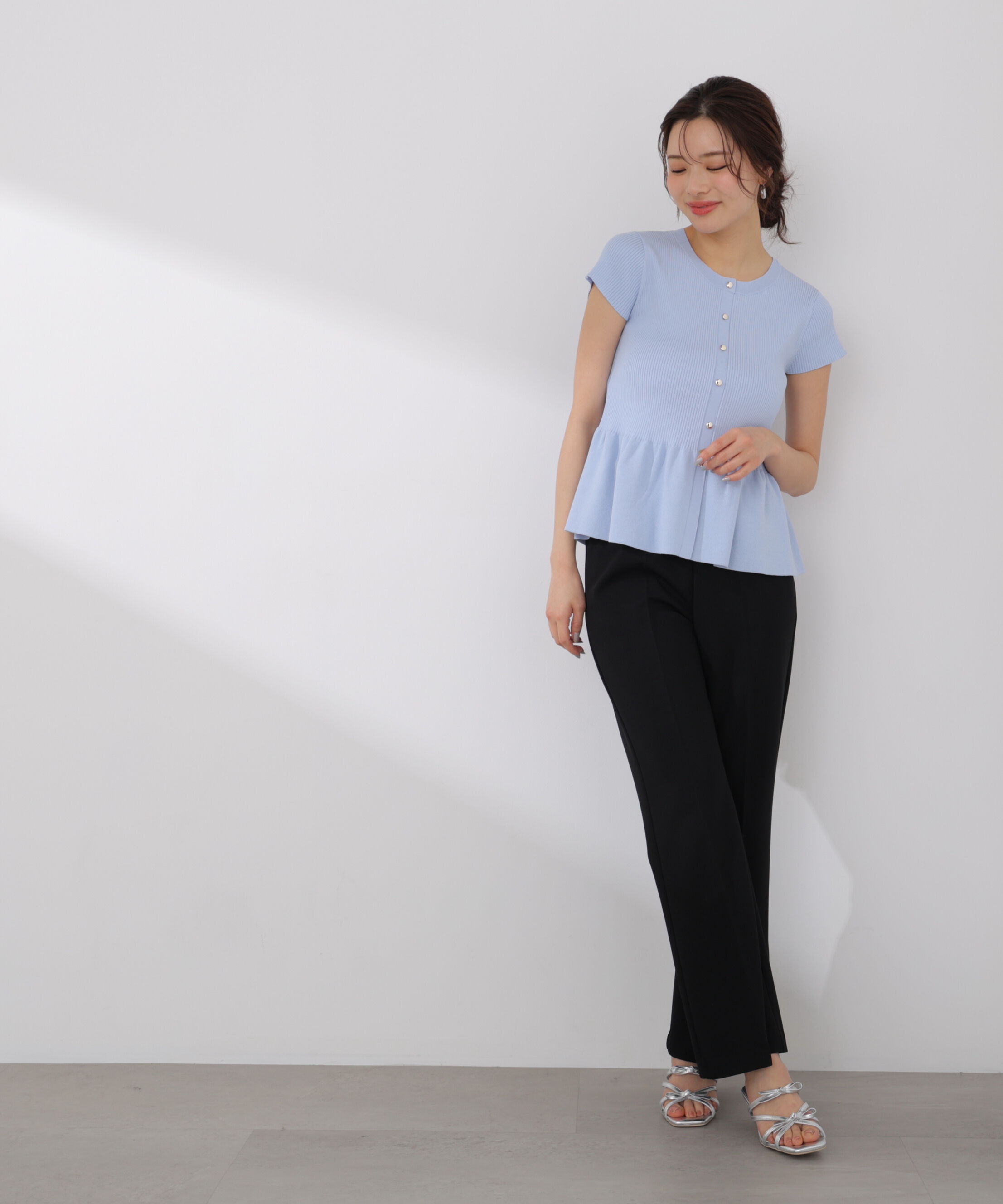 PROPORTION BODY DRESSING「ショート丈リブペプラムニット 26SS」|ニット・セーター|