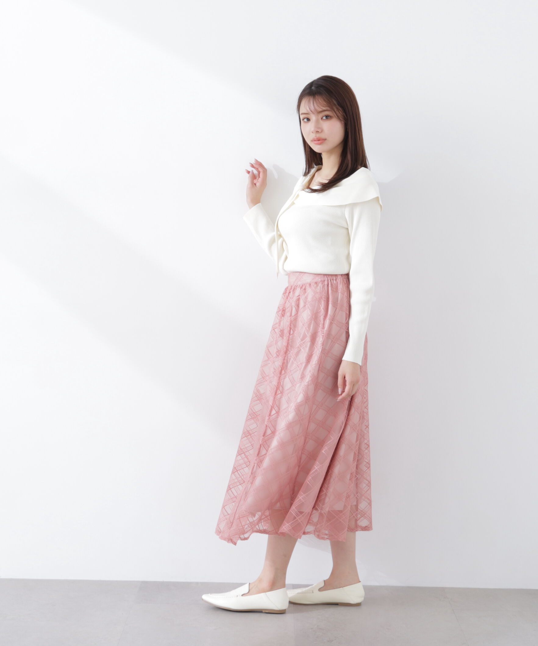 PROPORTION BODY DRESSING「シアーチェックフレアスカート　26SS」|スカート|