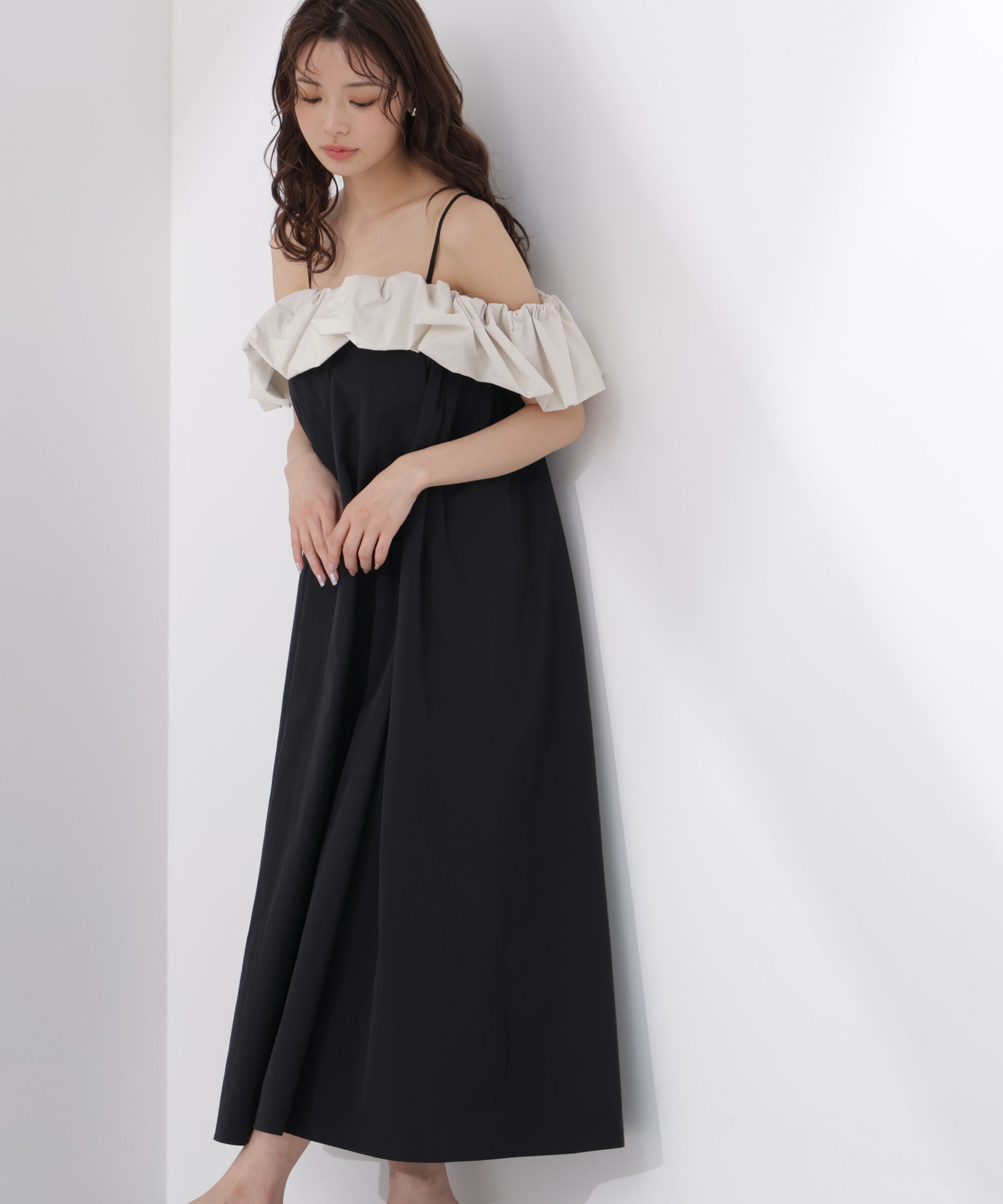 PROPORTION BODY DRESSING「＜EDIT COLOGNE＞バルーンオフショルキャミワンピース」|ワンピース|