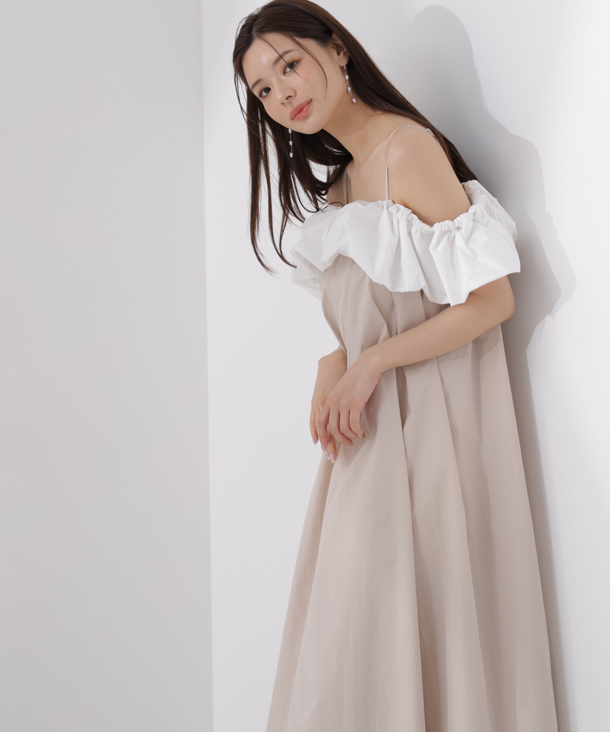 PROPORTION BODY DRESSING「＜EDIT COLOGNE＞バルーンオフショルキャミワンピース」|ワンピース|