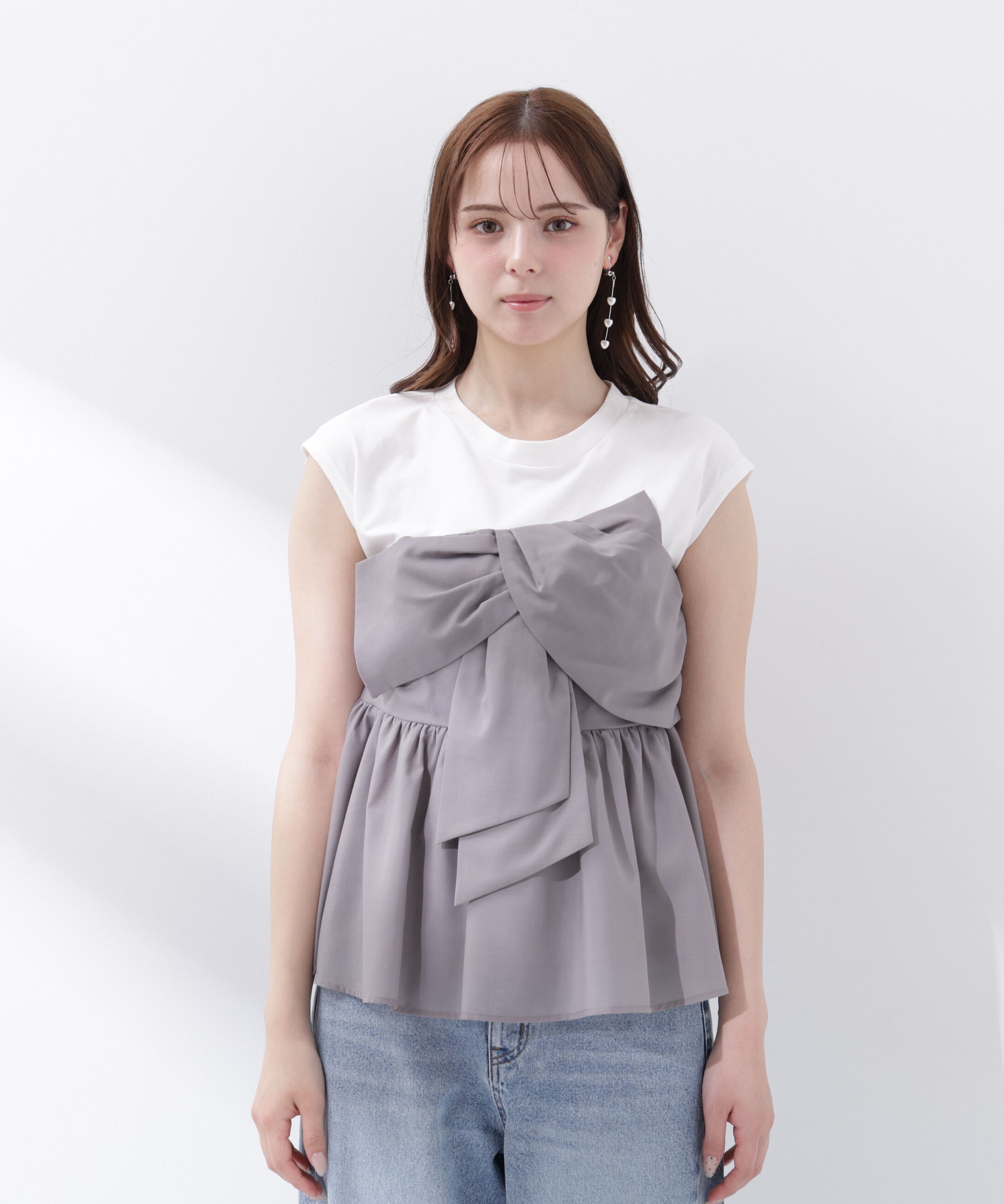 PROPORTION BODY DRESSING「フロントリボンドッキングカットソー」|Tシャツ・カットソー|