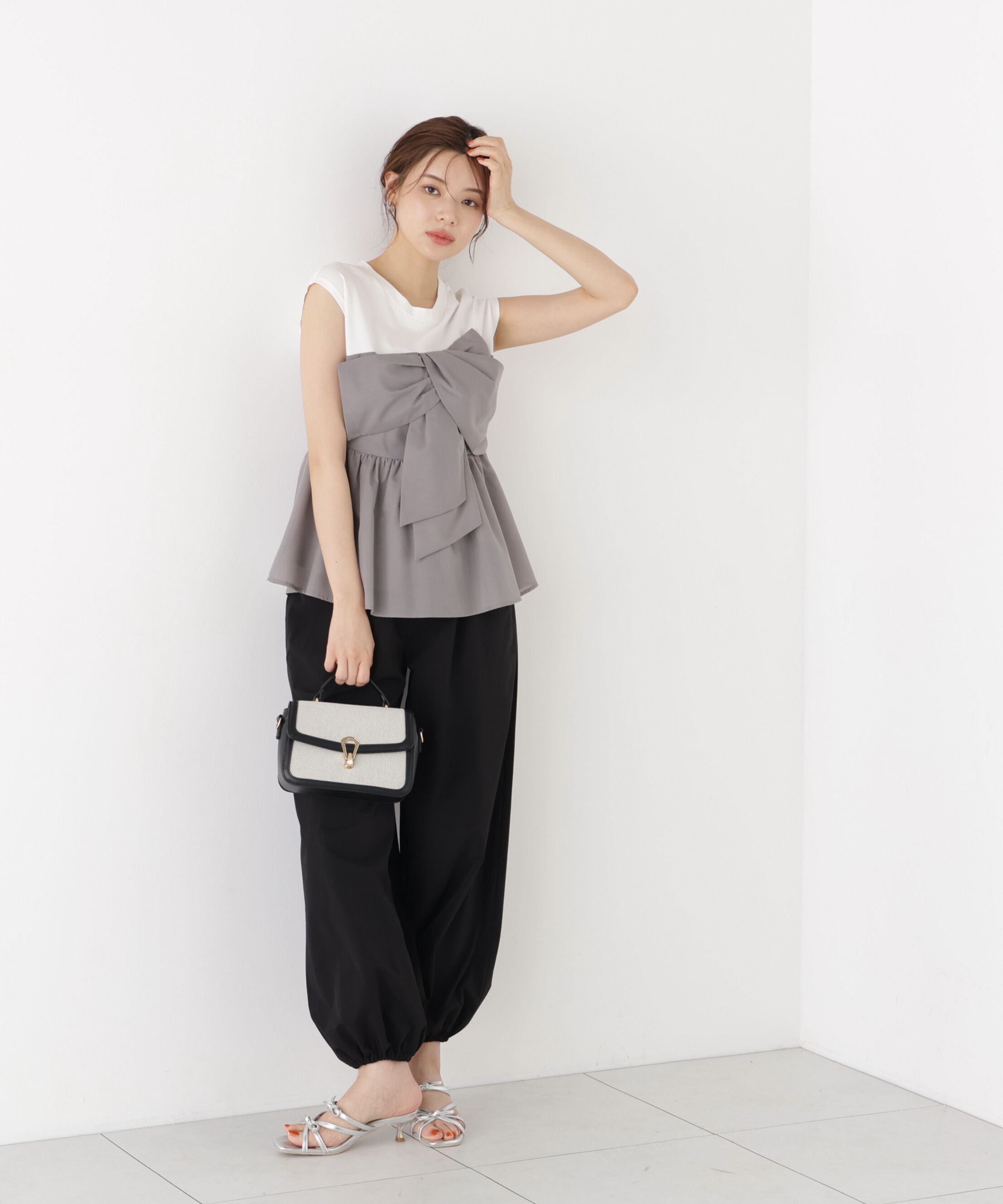 PROPORTION BODY DRESSING「フロントリボンドッキングカットソー」|Tシャツ・カットソー|