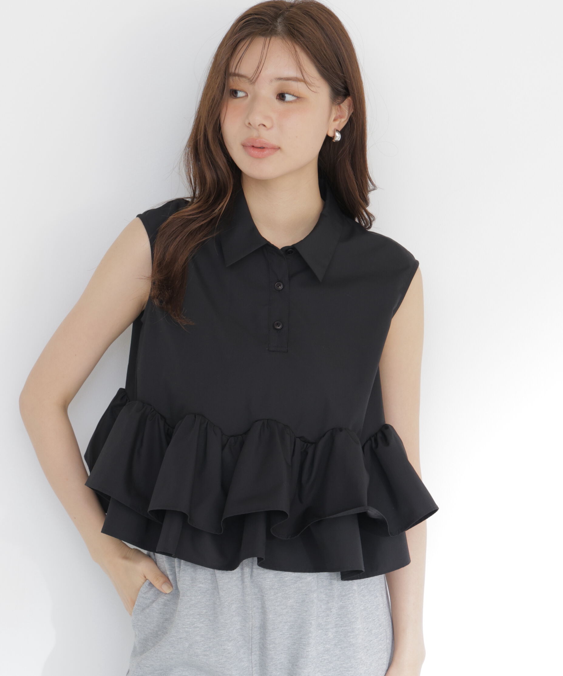 PROPORTION BODY DRESSING「＜a/mie＞フリルヘムブラウス」|シャツ・ブラウス|