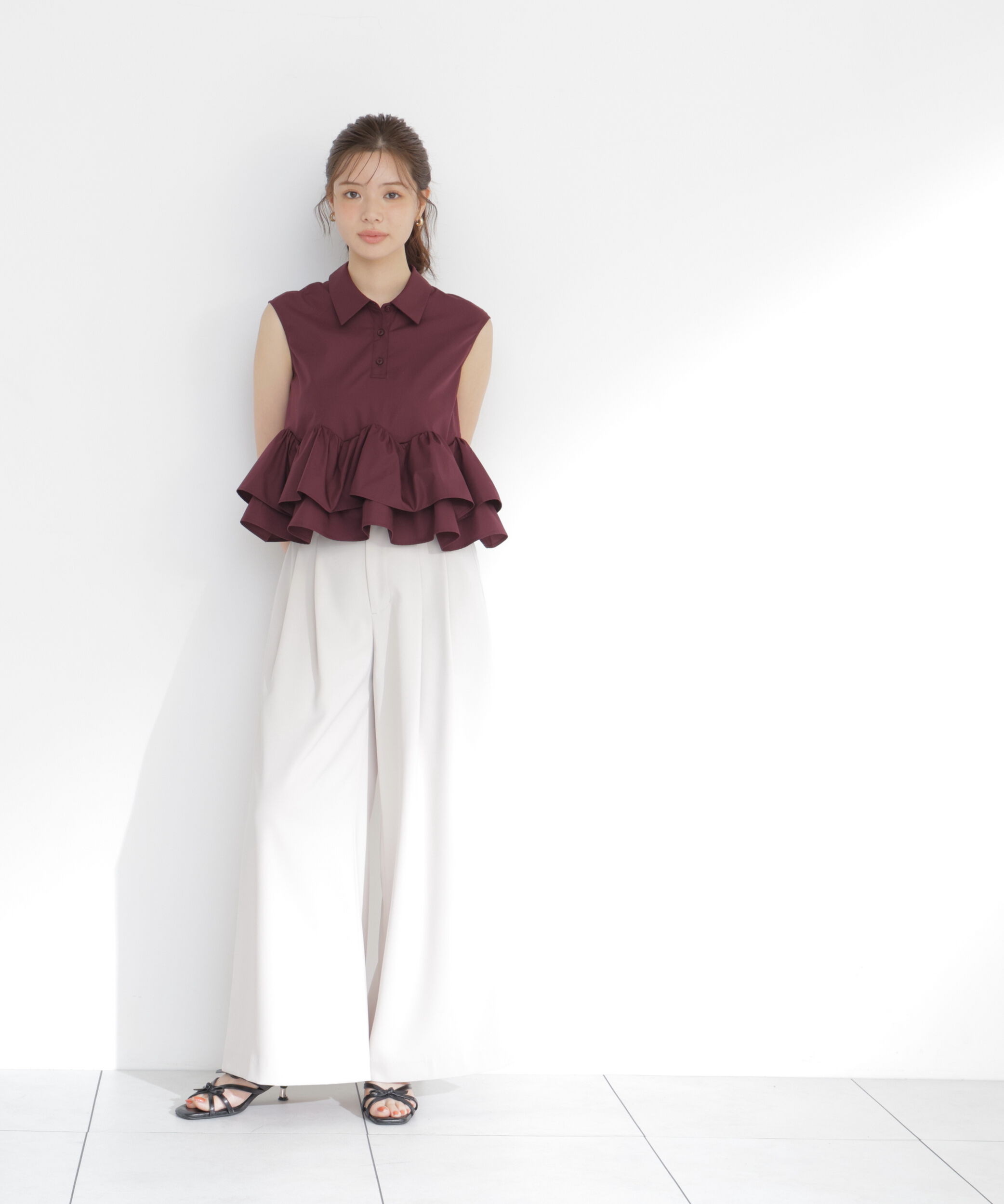 PROPORTION BODY DRESSING「＜a/mie＞フリルヘムブラウス」|シャツ・ブラウス|