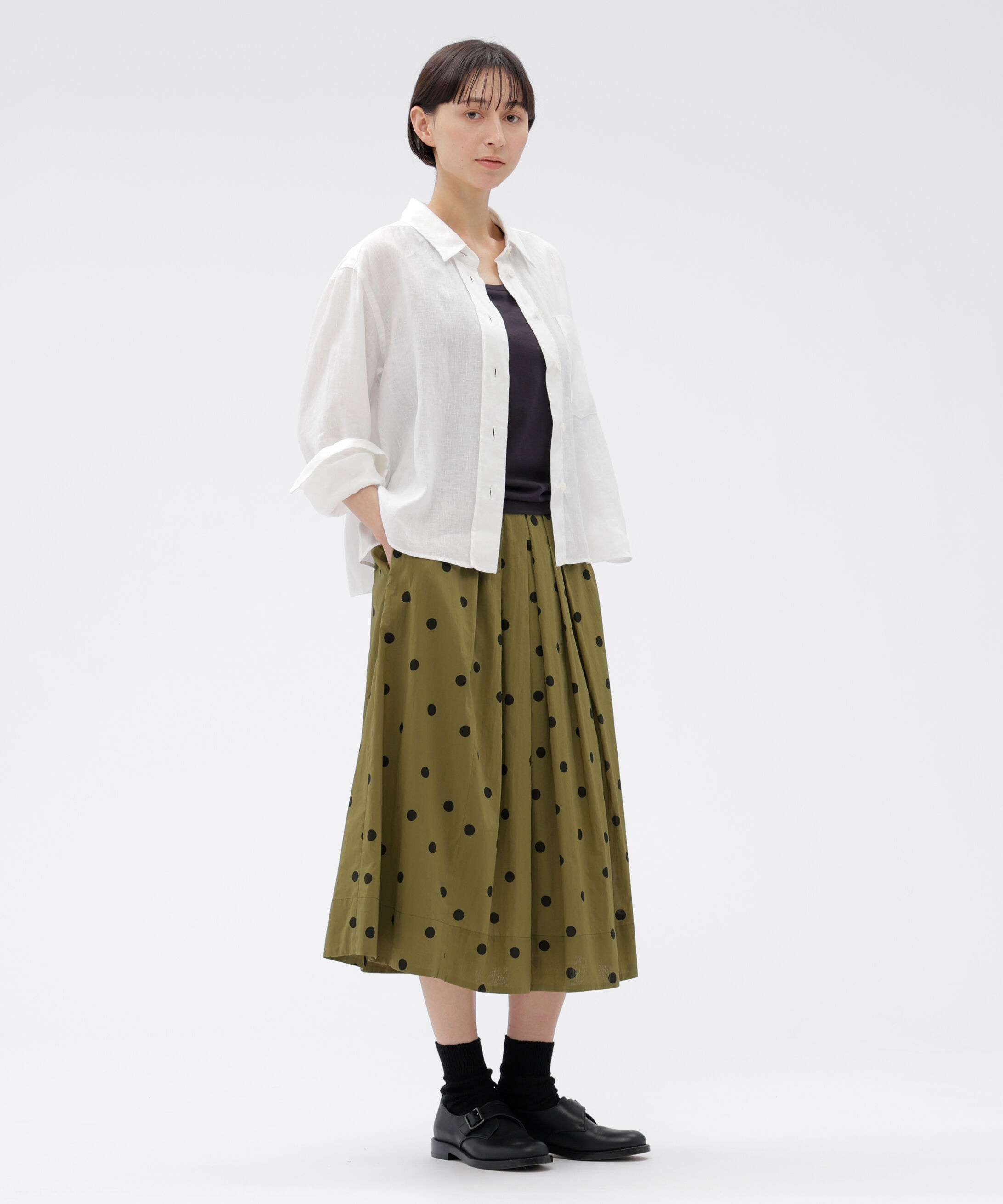  「POLKA DOT COTTON POPLIN SKIRT」|スカート|