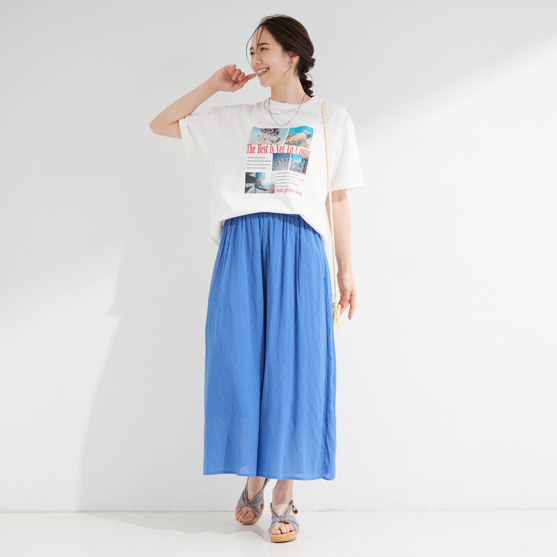 SHOO･LA･RUE「【ひんやり/S-LL】選べる4柄　デイリー使いにぴったりな 大人の頼れるTシャツ」|Tシャツ・カットソー|