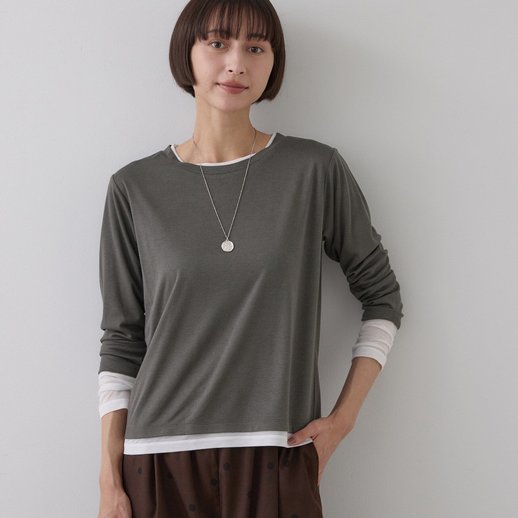 Dessin「【調温機能】シアーリブプルオーバー」|Tシャツ・カットソー|
