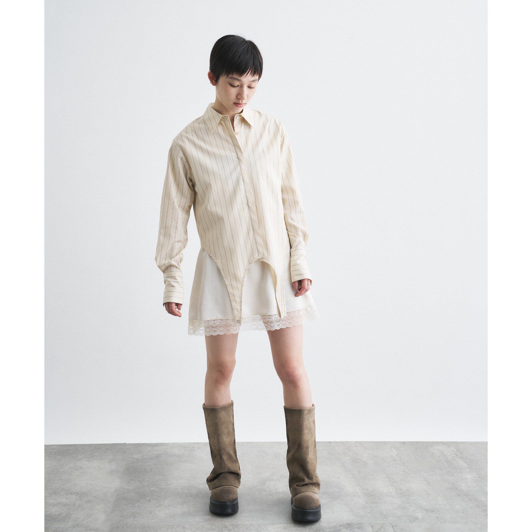 CODE A「flap detail stripe shirt」|シャツ・ブラウス|