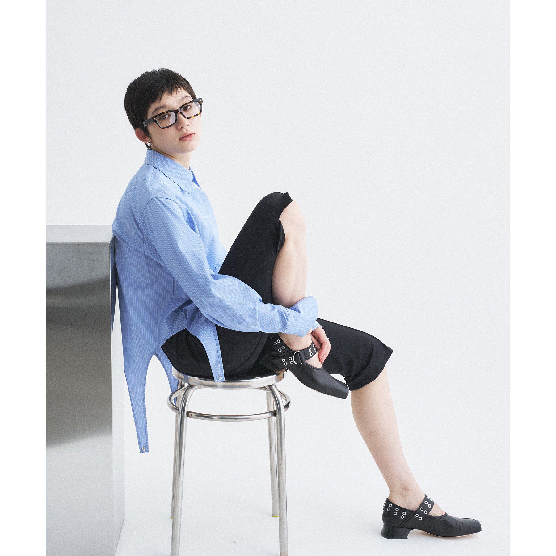 CODE A「flap detail stripe shirt」|シャツ・ブラウス|