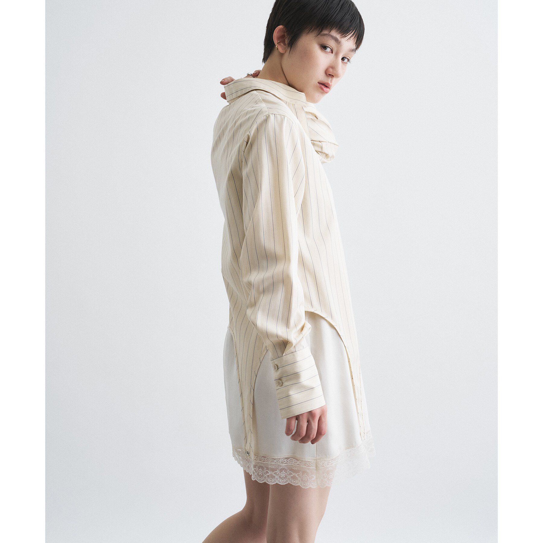 CODE A「flap detail stripe shirt」|シャツ・ブラウス|