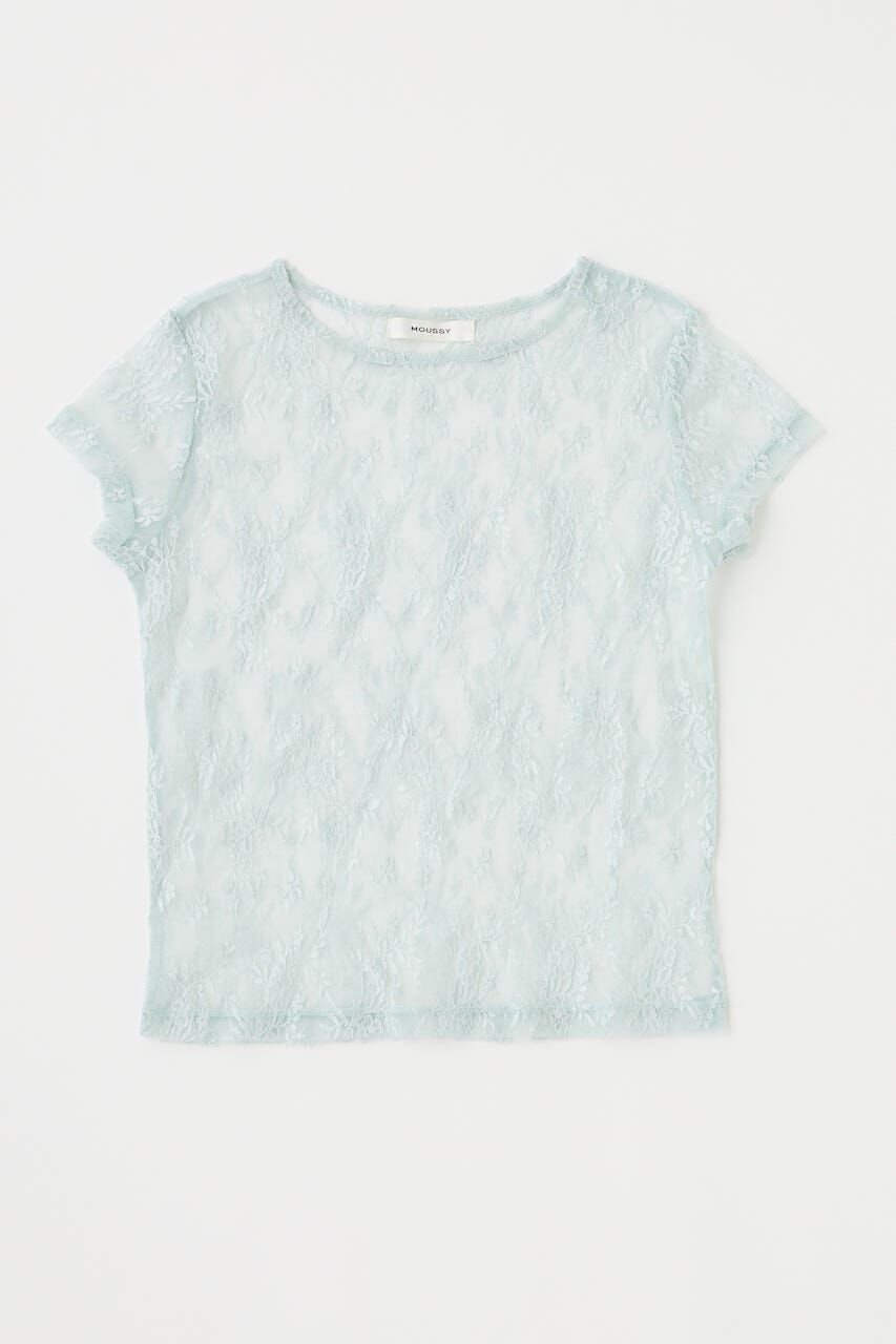 MOUSSY「LACE LAYERED OPEN NECK トップス」|Tシャツ・カットソー|