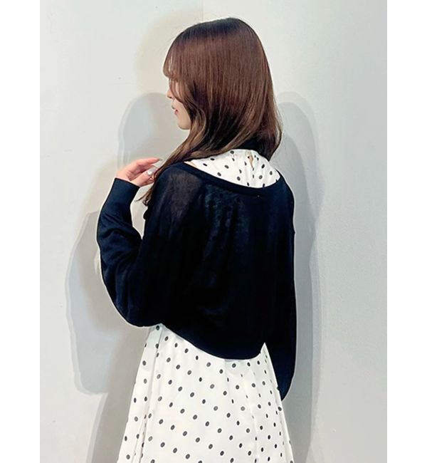 MERCURYDUO「コンパクトシアークルーネックロングスリーブカーディガン」|カーディガン|
