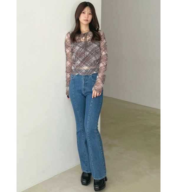 MERCURYDUO「チュールシャーリングトップス」|Tシャツ・カットソー|