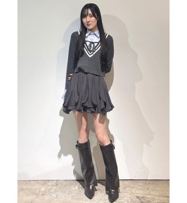 MERCURYDUO「シャツドッキングチルデンニット」|ニット・セーター|