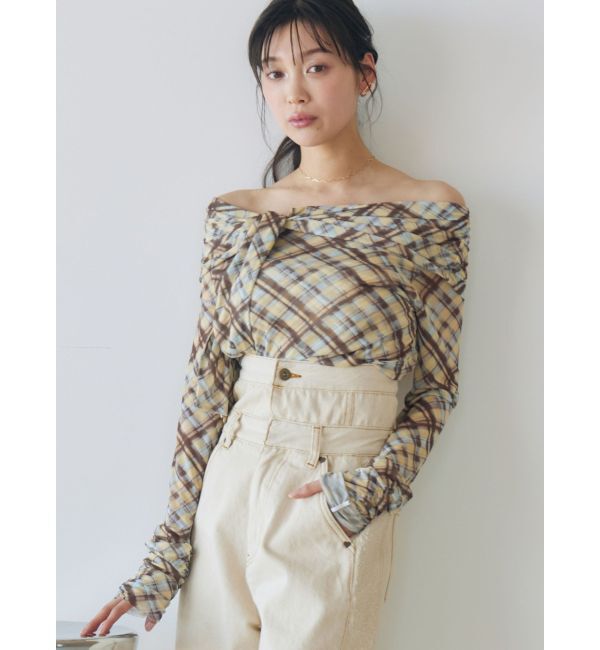 LAGUNAMOON「オフショルチュールタイブラウス」|Tシャツ・カットソー|