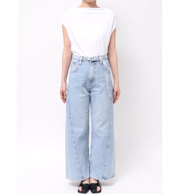 LAGUNAMOON「【Leeコラボ】セミワイドベルトデニムパンツ」|デニム|