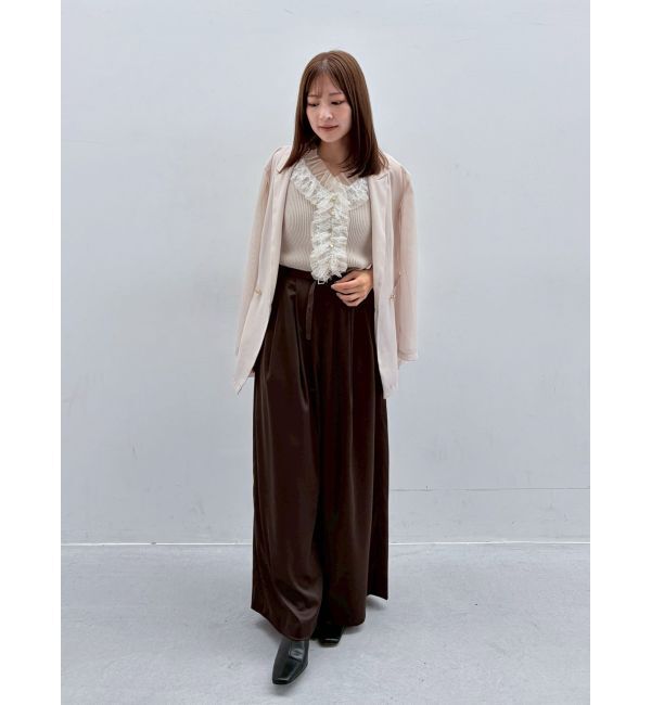 LAGUNAMOON「サテンベルトデザインワイドパンツ」|その他|