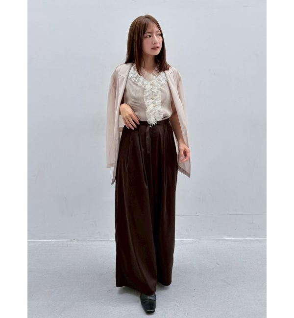 LAGUNAMOON「サテンベルトデザインワイドパンツ」|その他|