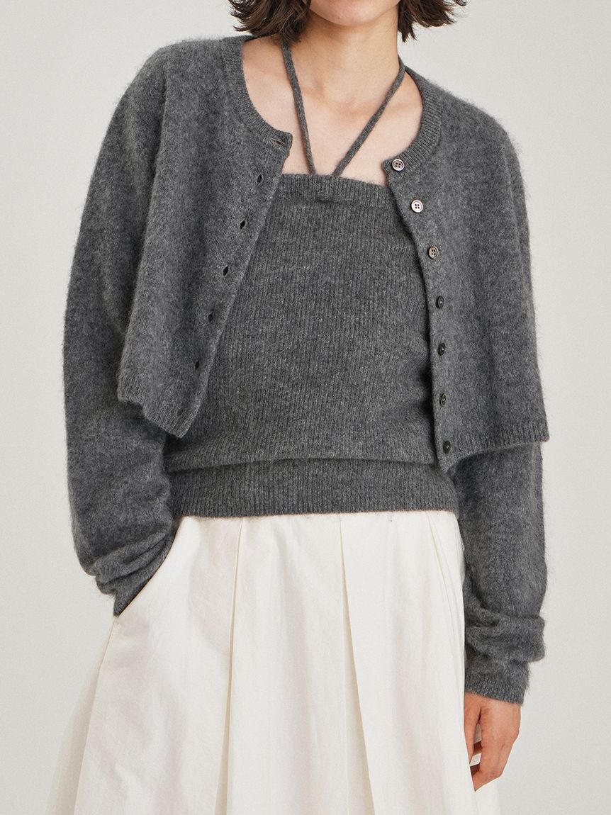 Mila Owen「wool100％ミンクタッチ短丈カーディガン」|カーディガン|