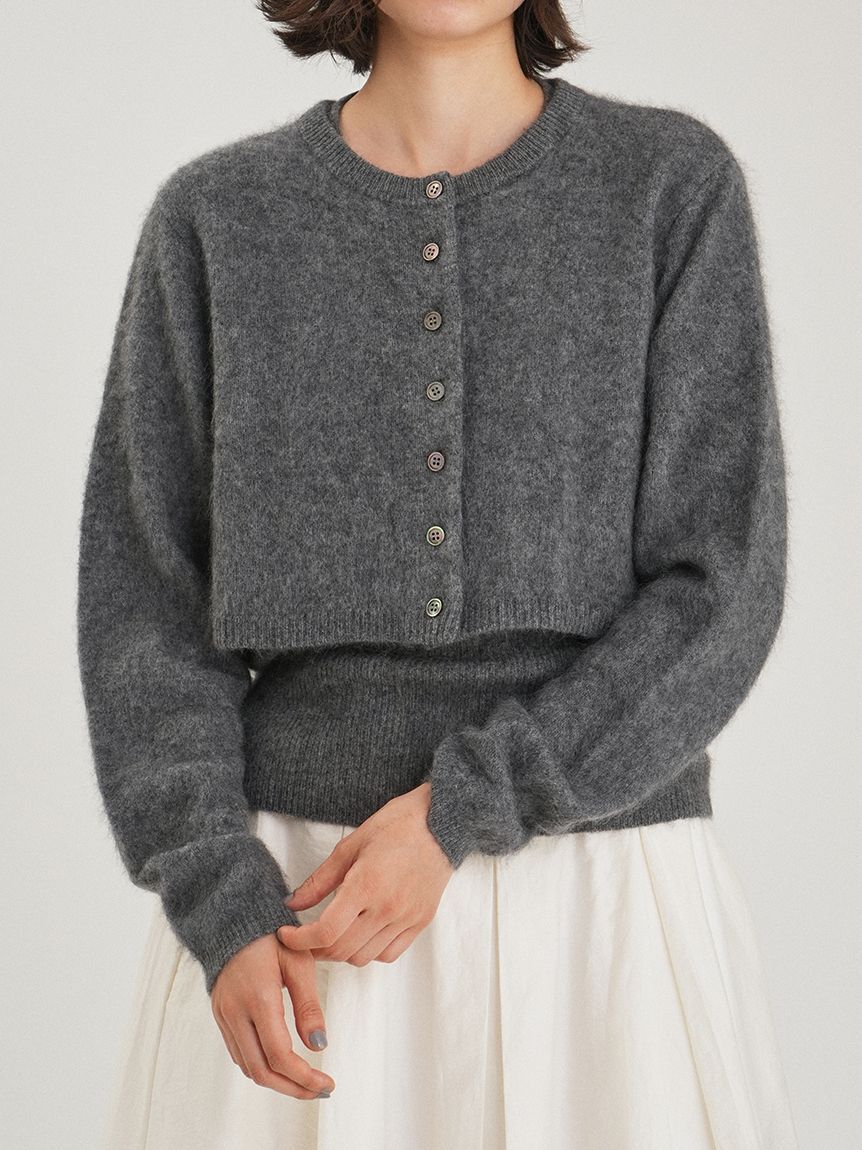 Mila Owen「wool100％ミンクタッチ短丈カーディガン」|カーディガン|