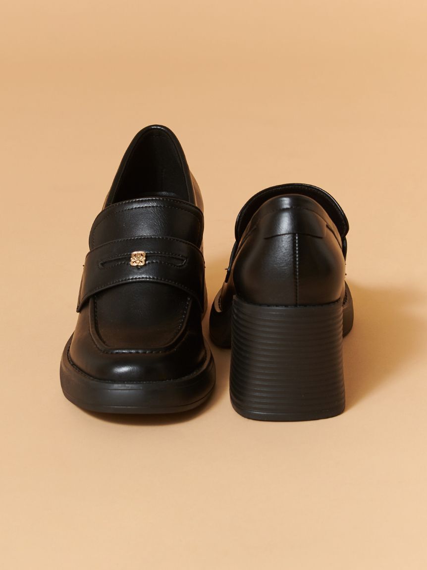 SNIDEL「ベーシックヒールローファー」|パンプス|BLK