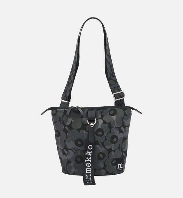 Marimekko「Carry All Unikko ショルダーバッグ」|ショルダー・メッセンジャー|グレー&times;ダークグレー